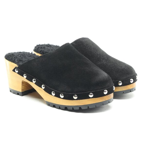 Rag & Co Tulley Suede Leather Mules Clogs Women US6 EU37 Black - Picture 4 of 17